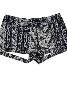 Reebok Womens Knit Pattern Black & White Shorts L